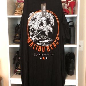 Open shoulder t shirt dress